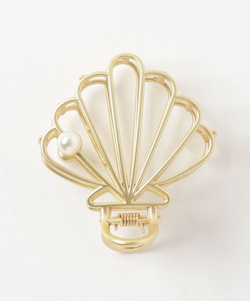 BASE（ベース）の「貝殻型パールヘアバレッタ（バレッタ/ヘアクリップ・レディース・ブラック系その他/シルバー/シルバー系その他/ゴールド/シャンパン/ゴールド系その他/ブラック/パープル/ベージュ・FREE）」の8枚目の写真