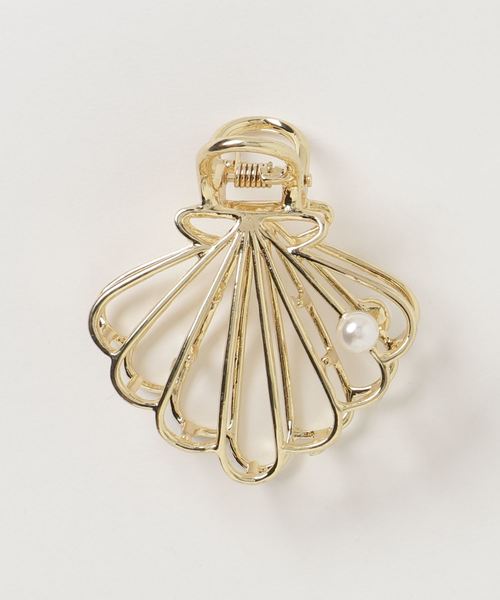 BASE（ベース）の「貝殻型パールヘアバレッタ（バレッタ/ヘアクリップ・レディース・ブラック系その他/シルバー/シルバー系その他/ゴールド/シャンパン/ゴールド系その他/ブラック/パープル/ベージュ・FREE）」の12枚目の写真