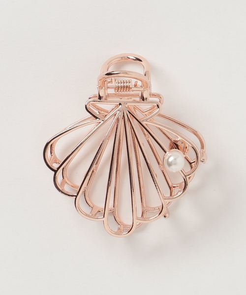 BASE（ベース）の「貝殻型パールヘアバレッタ（バレッタ/ヘアクリップ・レディース・ブラック系その他/シルバー/シルバー系その他/ゴールド/シャンパン/ゴールド系その他/ブラック/パープル/ベージュ・FREE）」の9枚目の写真