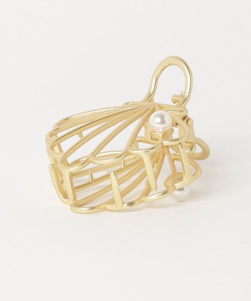 BASE（ベース）の「貝殻型パールヘアバレッタ（バレッタ/ヘアクリップ・レディース・ブラック系その他/シルバー/シルバー系その他/ゴールド/シャンパン/ゴールド系その他/ブラック/パープル/ベージュ・FREE）」の10枚目の写真