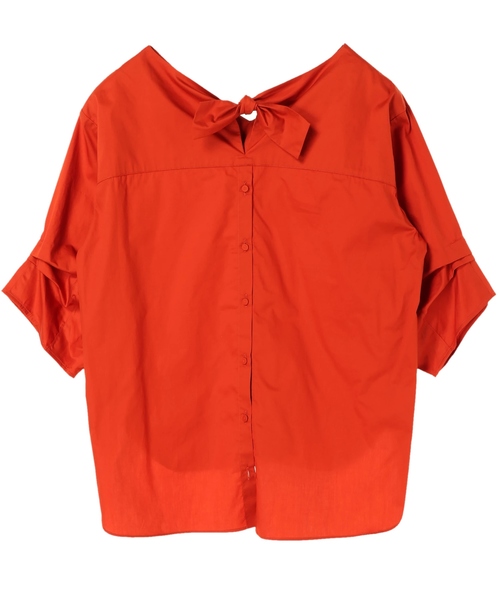 YECCA VECCA（イェッカヴェッカ）の「Ｐ．バックリボンブラウス（シャツ/ブラウス・レディース・ホワイト/ネイビー/オレンジ/キャメル・FREE）」の5枚目の写真