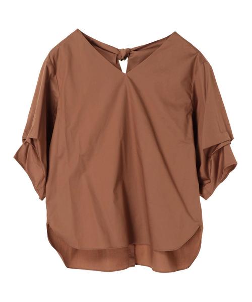 YECCA VECCA（イェッカヴェッカ）の「Ｐ．バックリボンブラウス（シャツ/ブラウス・レディース・ホワイト/ネイビー/オレンジ/キャメル・FREE）」の17枚目の写真