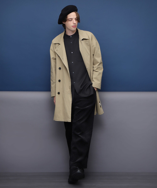 EMMA CLOTHES（エマクローズ）の「TR裾フロントカットロング丈バンドカラーシャツ（シャツ/ブラウス・メンズ・ブラック/グレー/オフホワイト・FREE）」の22枚目の写真