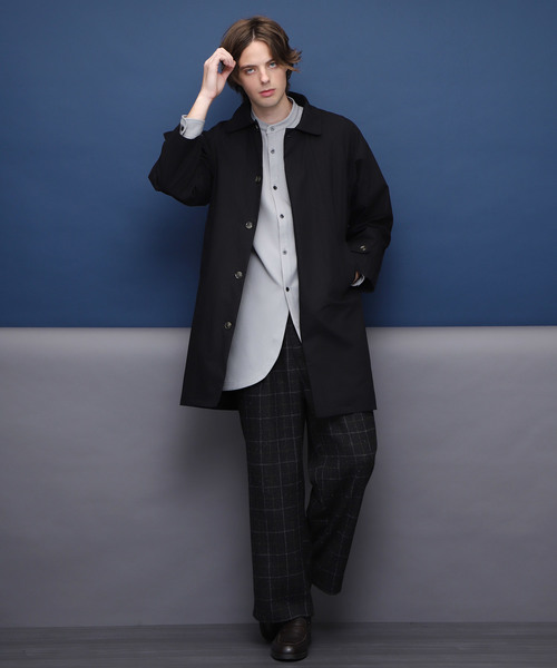 EMMA CLOTHES（エマクローズ）の「TR裾フロントカットロング丈バンドカラーシャツ（シャツ/ブラウス・メンズ・ブラック/グレー/オフホワイト・FREE）」の21枚目の写真