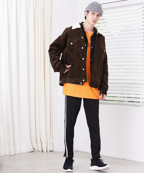 WEGO（ウィゴー）の「WEGO/ボアコーデュロイビッグシルエットGジャン（ブルゾン・メンズ・ブラック/ブラウン・MEDIUM/LARGE）」の9枚目の写真