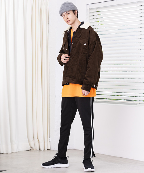 WEGO（ウィゴー）の「WEGO/ボアコーデュロイビッグシルエットGジャン（ブルゾン・メンズ・ブラック/ブラウン・MEDIUM/LARGE）」の7枚目の写真