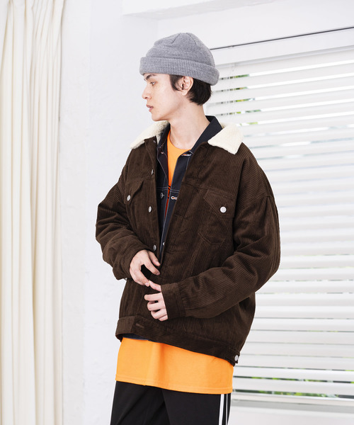 WEGO（ウィゴー）の「WEGO/ボアコーデュロイビッグシルエットGジャン（ブルゾン・メンズ・ブラック/ブラウン・MEDIUM/LARGE）」の11枚目の写真