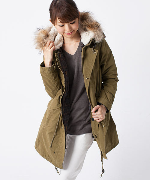 NANO universe（ナノユニバース）の「●ライナー着脱3wayモッズコート（モッズコート・レディース・オリーブ/ダークブルー・38/36）」の16枚目の写真