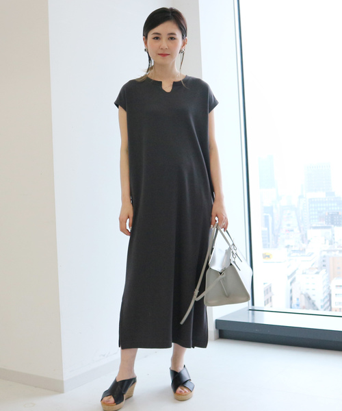 AMERICAN HOLIC(アメリカンホリック)の「キーネック脇スリットワッフルワンピース(ワンピース・レディース・チャコールグレー/ブラック/モカ・M/L)」の10枚目の写真
