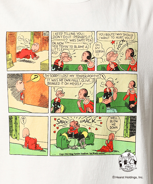 COMME CA COMMUNE(コムサコミューン)の「POPEYE(R)コラボ プリントTシャツ(Tシャツ/カットソー・メンズ・ホワイト・MEDIUM/LARGE)」の9枚目の写真