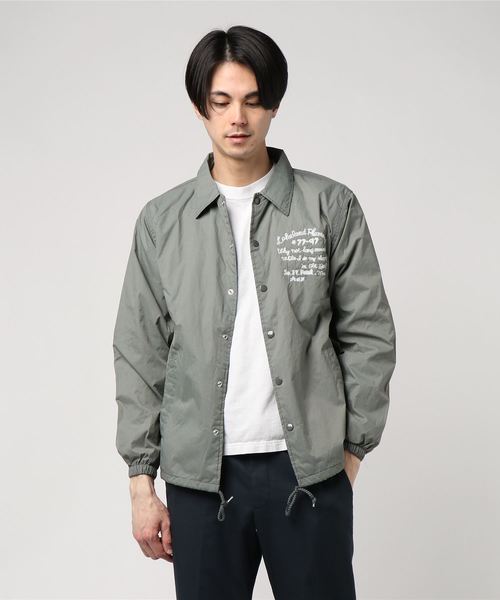 GREEN BOWL（グリーンボウル）の「GREEN BOWL Nylon Coach Jacket(A.W. Embroidery)/グリーンボウル 刺繍 ナイロン コーチ ジャケット（ブルゾン・メンズ・チャコールグレー/ブラック/ネイビー/レッド/ブルー/グリーン/ボルドー・M/L）」の4枚目の写真