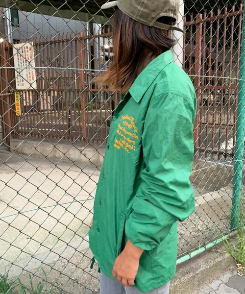 GREEN BOWL（グリーンボウル）の「GREEN BOWL Nylon Coach Jacket(A.W. Embroidery)/グリーンボウル 刺繍 ナイロン コーチ ジャケット（ブルゾン・メンズ・チャコールグレー/ブラック/ネイビー/レッド/ブルー/グリーン/ボルドー・M/L）」の5枚目の写真