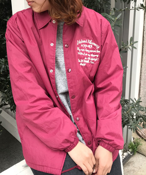 GREEN BOWL（グリーンボウル）の「GREEN BOWL Nylon Coach Jacket(A.W. Embroidery)/グリーンボウル 刺繍 ナイロン コーチ ジャケット（ブルゾン・メンズ・チャコールグレー/ブラック/ネイビー/レッド/ブルー/グリーン/ボルドー・M/L）」の10枚目の写真