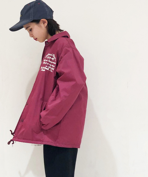 GREEN BOWL（グリーンボウル）の「GREEN BOWL Nylon Coach Jacket(A.W. Embroidery)/グリーンボウル 刺繍 ナイロン コーチ ジャケット（ブルゾン・メンズ・チャコールグレー/ブラック/ネイビー/レッド/ブルー/グリーン/ボルドー・M/L）」の9枚目の写真