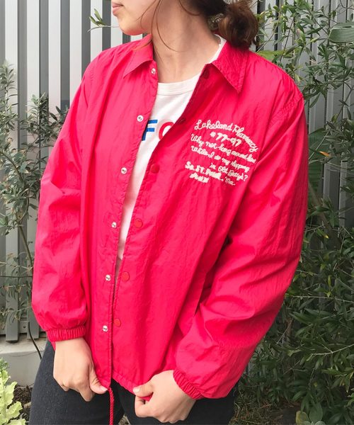 GREEN BOWL（グリーンボウル）の「GREEN BOWL Nylon Coach Jacket(A.W. Embroidery)/グリーンボウル 刺繍 ナイロン コーチ ジャケット（ブルゾン・メンズ・チャコールグレー/ブラック/ネイビー/レッド/ブルー/グリーン/ボルドー・M/L）」の11枚目の写真