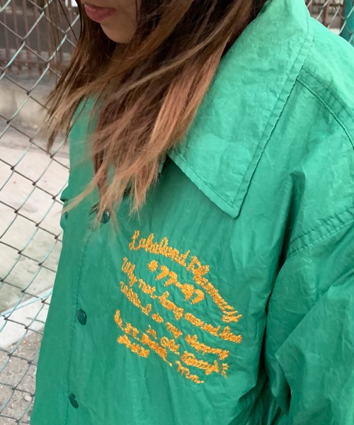 GREEN BOWL（グリーンボウル）の「GREEN BOWL Nylon Coach Jacket(A.W. Embroidery)/グリーンボウル 刺繍 ナイロン コーチ ジャケット（ブルゾン・メンズ・チャコールグレー/ブラック/ネイビー/レッド/ブルー/グリーン/ボルドー・M/L）」の13枚目の写真