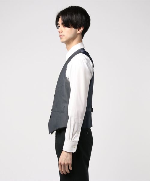 THE SUIT COMPANY(ザ・スーツカンパニー)の「<FORMAL>ヘリンボーン×ハウンドトゥース リバーシブルジレ(ベスト・メンズ・ネイビー・S/M/LL/L/SS)」の5枚目の写真