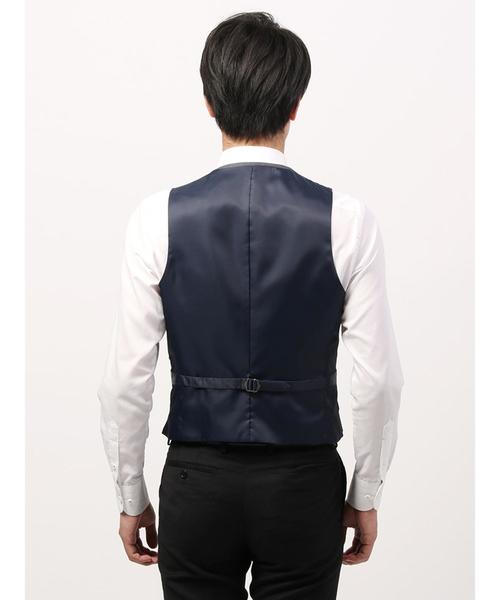 THE SUIT COMPANY(ザ・スーツカンパニー)の「<FORMAL>ヘリンボーン×ハウンドトゥース リバーシブルジレ(ベスト・メンズ・ネイビー・S/M/LL/L/SS)」の4枚目の写真