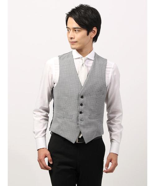 THE SUIT COMPANY(ザ・スーツカンパニー)の「<FORMAL>ヘリンボーン×ハウンドトゥース リバーシブルジレ(ベスト・メンズ・ネイビー・S/M/LL/L/SS)」の6枚目の写真