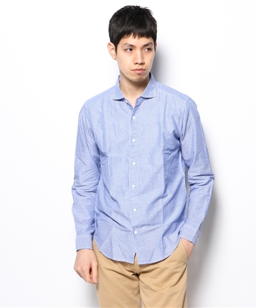 MEN'S BIGI(メンズビギ)の「カッタウェイシャツ(ホリゾンタルカラーシャツ)(シャツ/ブラウス・メンズ・ホワイト/ブルー系その他・SMALL/MEDIUM/LARGE/LL)」の2枚目の写真