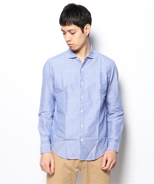 MEN'S BIGI(メンズビギ)の「カッタウェイシャツ(ホリゾンタルカラーシャツ)(シャツ/ブラウス・メンズ・ホワイト/ブルー系その他・SMALL/MEDIUM/LARGE/LL)」の3枚目の写真