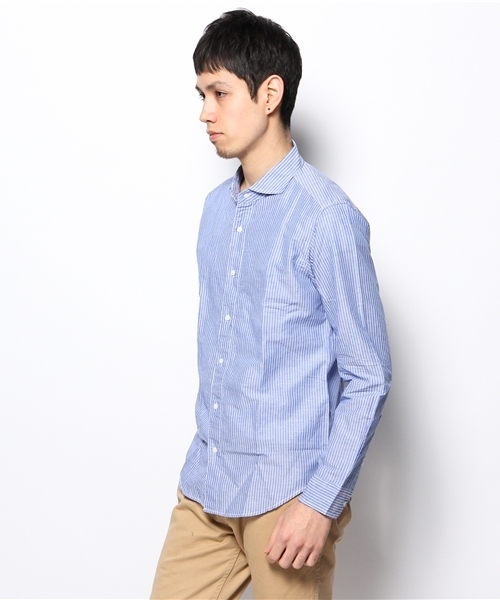 MEN'S BIGI(メンズビギ)の「カッタウェイシャツ(ホリゾンタルカラーシャツ)(シャツ/ブラウス・メンズ・ホワイト/ブルー系その他・SMALL/MEDIUM/LARGE/LL)」の4枚目の写真