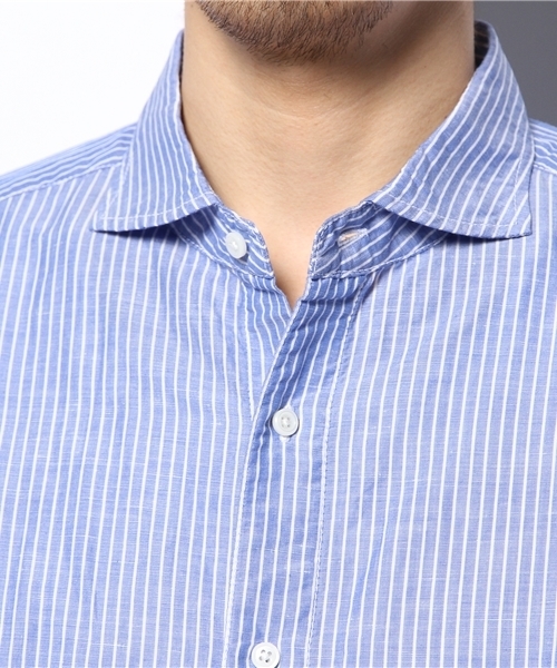 MEN'S BIGI(メンズビギ)の「カッタウェイシャツ(ホリゾンタルカラーシャツ)(シャツ/ブラウス・メンズ・ホワイト/ブルー系その他・SMALL/MEDIUM/LARGE/LL)」の6枚目の写真
