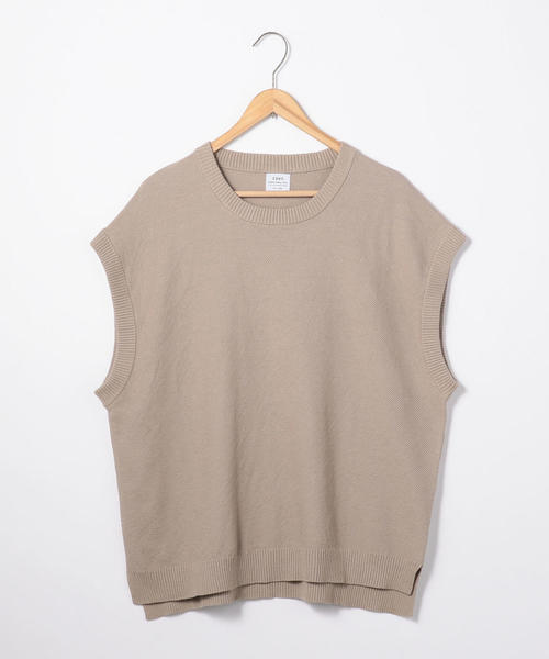 coen（コーエン）の「鹿の子ビッグシルエットニットベスト（ベスト・メンズ・ベージュ/ブラック・LARGE/MEDIUM/SMALL）」の5枚目の写真