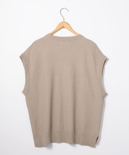 coen（コーエン）の「鹿の子ビッグシルエットニットベスト（ベスト・メンズ・ベージュ/ブラック・LARGE/MEDIUM/SMALL）」の6枚目の写真