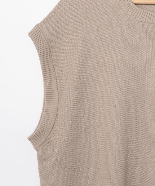 coen（コーエン）の「鹿の子ビッグシルエットニットベスト（ベスト・メンズ・ベージュ/ブラック・LARGE/MEDIUM/SMALL）」の7枚目の写真