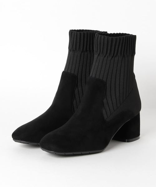 cava cava（サヴァサヴァ）の「〈cava cava（サヴァサヴァ）〉ニットソックスブーツ（ブーツ・レディース・ブラック/ベージュ/クリアブラック・23.5cm/24.5cm/23.0cm/24.0cm/22.5cm）」の4枚目の写真