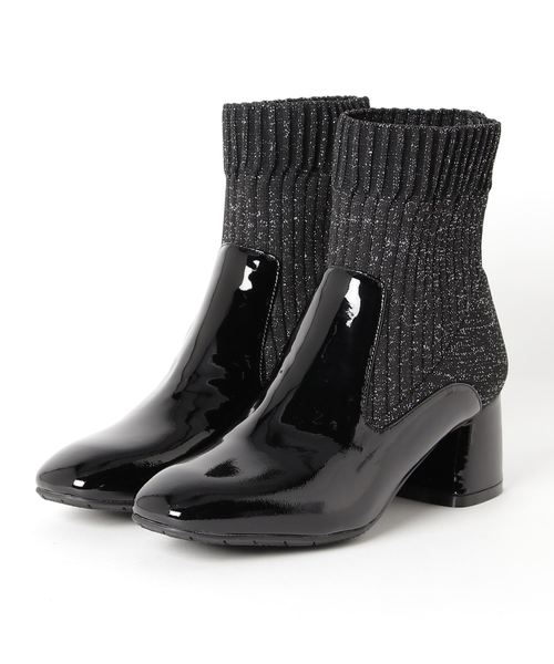 cava cava（サヴァサヴァ）の「〈cava cava（サヴァサヴァ）〉ニットソックスブーツ（ブーツ・レディース・ブラック/ベージュ/クリアブラック・23.5cm/24.5cm/23.0cm/24.0cm/22.5cm）」の7枚目の写真