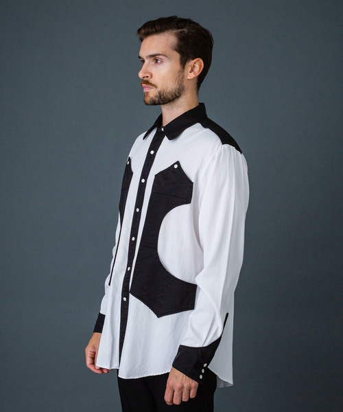 Iroquois（イロコイ）の「【Iroquois】RY/C ツイルウエスタンシャツ（シャツ/ブラウス・メンズ・ホワイト×ブラック/マルチ・1/2）」の7枚目の写真