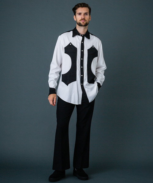 Iroquois（イロコイ）の「【Iroquois】RY/C ツイルウエスタンシャツ（シャツ/ブラウス・メンズ・ホワイト×ブラック/マルチ・1/2）」の5枚目の写真