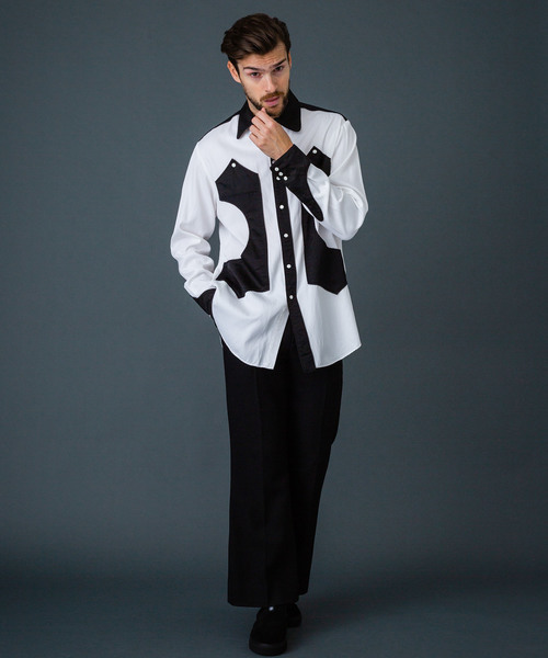 Iroquois（イロコイ）の「【Iroquois】RY/C ツイルウエスタンシャツ（シャツ/ブラウス・メンズ・ホワイト×ブラック/マルチ・1/2）」の4枚目の写真