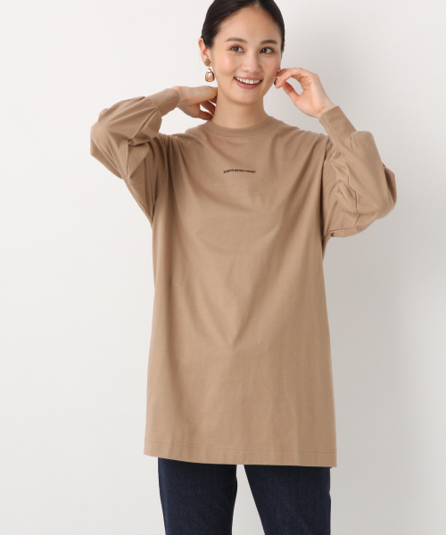 GLOBAL WORK(グローバルワーク)の「プリントチュニックロンT/長袖/854922(Tシャツ/カットソー・レディース・ホワイト/ブラック/ブラウン/ブラウン系その他7・FREE)」の4枚目の写真