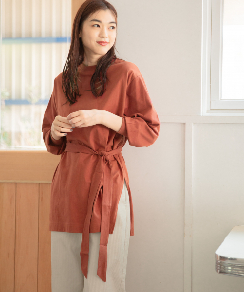 GLOBAL WORK(グローバルワーク)の「プリントチュニックロンT/長袖/854922(Tシャツ/カットソー・レディース・ホワイト/ブラック/ブラウン/ブラウン系その他7・FREE)」の6枚目の写真