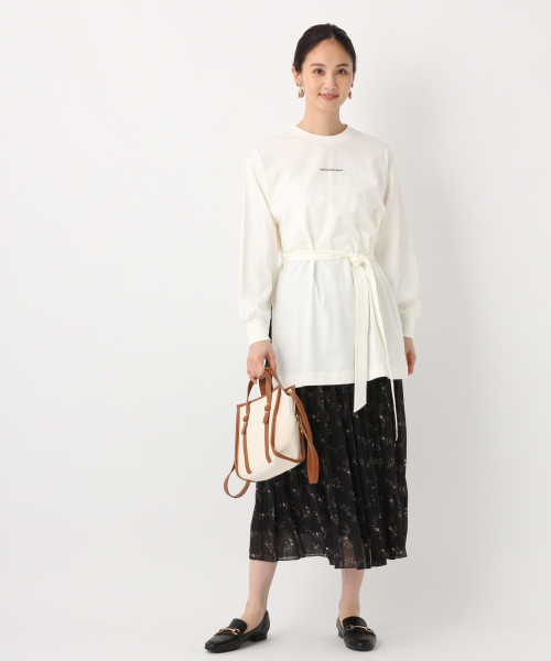 GLOBAL WORK(グローバルワーク)の「プリントチュニックロンT/長袖/854922(Tシャツ/カットソー・レディース・ホワイト/ブラック/ブラウン/ブラウン系その他7・FREE)」の7枚目の写真