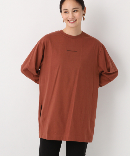 GLOBAL WORK(グローバルワーク)の「プリントチュニックロンT/長袖/854922(Tシャツ/カットソー・レディース・ホワイト/ブラック/ブラウン/ブラウン系その他7・FREE)」の10枚目の写真
