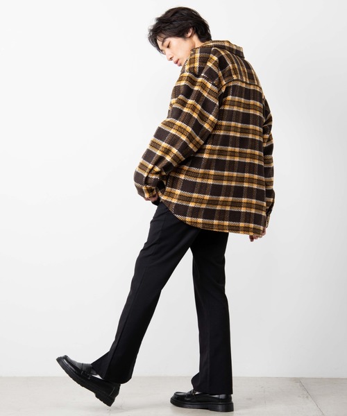 WEGO（ウィゴー）の「WEGO/ビッグシルエットチェックCPOシャツジャケット（シャツ/ブラウス・メンズ・ワイン/ブラウン/ネイビー・LARGE/MEDIUM）」の10枚目の写真