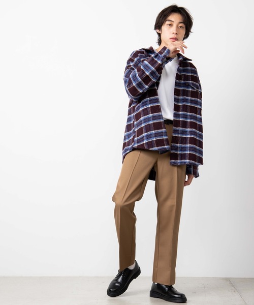 WEGO（ウィゴー）の「WEGO/ビッグシルエットチェックCPOシャツジャケット（シャツ/ブラウス・メンズ・ワイン/ブラウン/ネイビー・LARGE/MEDIUM）」の18枚目の写真