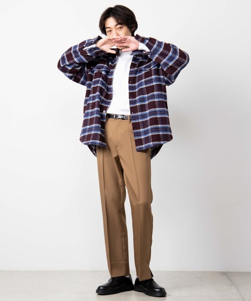 WEGO（ウィゴー）の「WEGO/ビッグシルエットチェックCPOシャツジャケット（シャツ/ブラウス・メンズ・ワイン/ブラウン/ネイビー・LARGE/MEDIUM）」の11枚目の写真