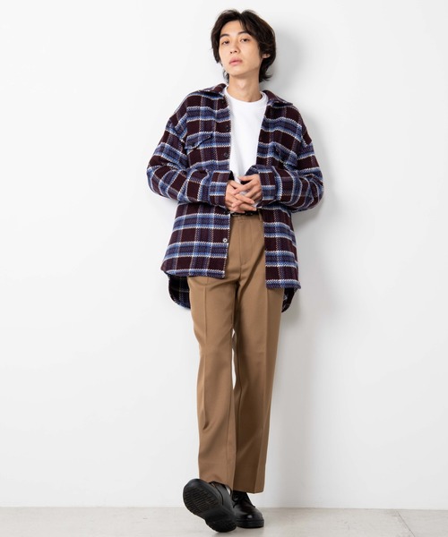 WEGO（ウィゴー）の「WEGO/ビッグシルエットチェックCPOシャツジャケット（シャツ/ブラウス・メンズ・ワイン/ブラウン/ネイビー・LARGE/MEDIUM）」の6枚目の写真