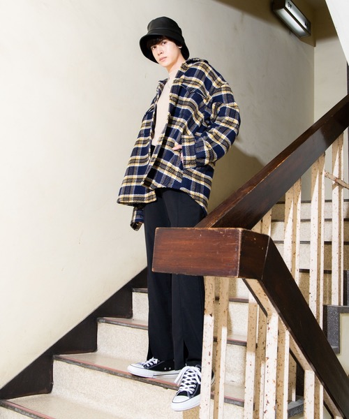 WEGO（ウィゴー）の「WEGO/ビッグシルエットチェックCPOシャツジャケット（シャツ/ブラウス・メンズ・ワイン/ブラウン/ネイビー・LARGE/MEDIUM）」の21枚目の写真