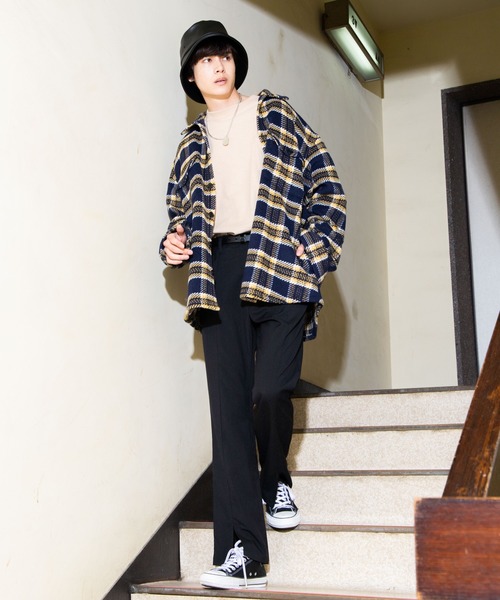 WEGO（ウィゴー）の「WEGO/ビッグシルエットチェックCPOシャツジャケット（シャツ/ブラウス・メンズ・ワイン/ブラウン/ネイビー・LARGE/MEDIUM）」の20枚目の写真