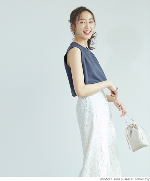 coca（coca）（コカ）の「クルーネックノースリーブトップス（タンクトップ・レディース・ピンク/ライトベージュ/ブラック/ネイビー・ONE SIZE）」の17枚目の写真