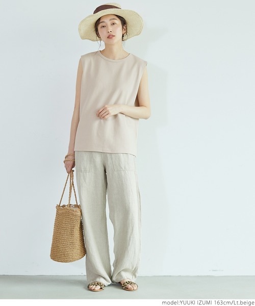 coca（coca）（コカ）の「クルーネックノースリーブトップス（タンクトップ・レディース・ピンク/ライトベージュ/ブラック/ネイビー・ONE SIZE）」の14枚目の写真