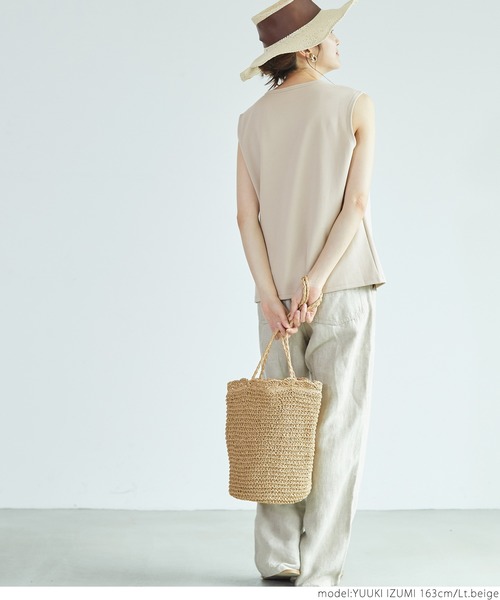 coca（coca）（コカ）の「クルーネックノースリーブトップス（タンクトップ・レディース・ピンク/ライトベージュ/ブラック/ネイビー・ONE SIZE）」の21枚目の写真