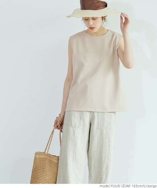 coca（coca）（コカ）の「クルーネックノースリーブトップス（タンクトップ・レディース・ピンク/ライトベージュ/ブラック/ネイビー・ONE SIZE）」の13枚目の写真