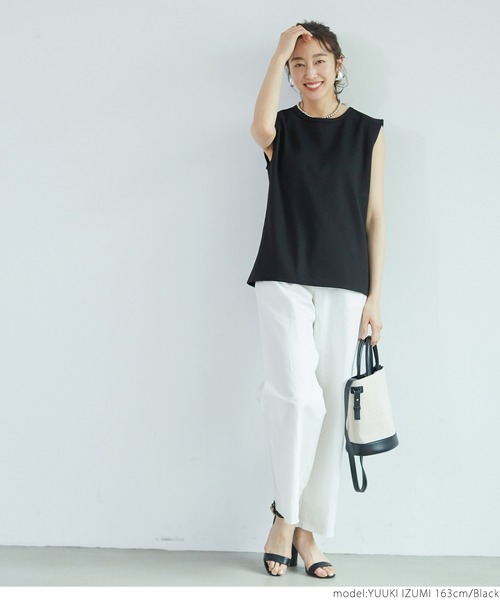 coca（coca）（コカ）の「クルーネックノースリーブトップス（タンクトップ・レディース・ピンク/ライトベージュ/ブラック/ネイビー・ONE SIZE）」の12枚目の写真